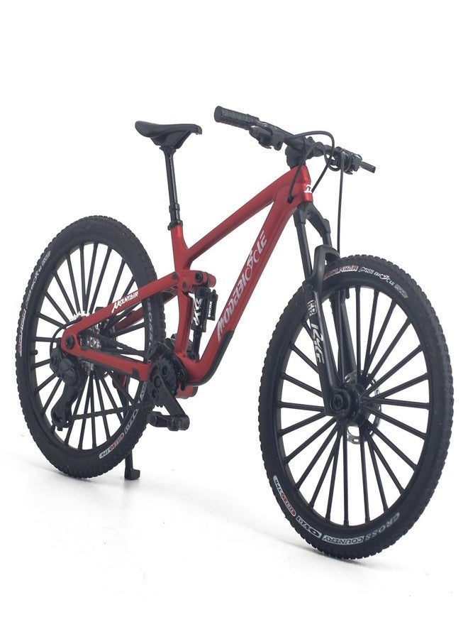 Kuasting 1:8 Scale Alloy Mountain Bike Toy Downhill Mini Bicycle Model DS Cake Topper DF Toy Desktop Decoration Crafts for Cycling Lovers Bike Racers Athletes Children Boys and Girls (Red) - Image 1